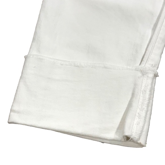 Adriano Goldschmied The Stevie Cuff Slim Straight Cuffed Women's White Jeans 31 - Picture 3 of 10